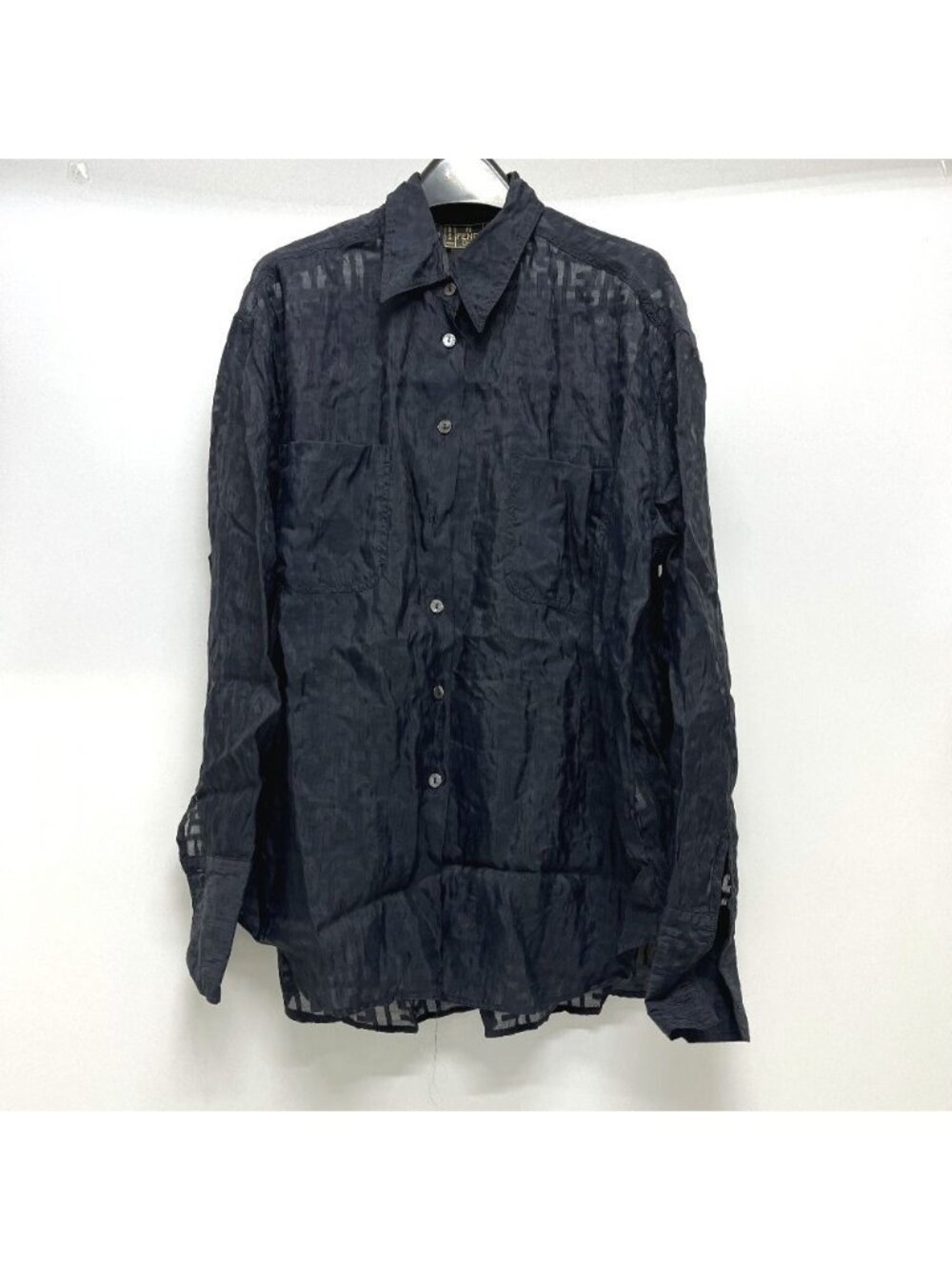 Fendi Blouse Jeans Zucca All Over Pattern Viscose Black